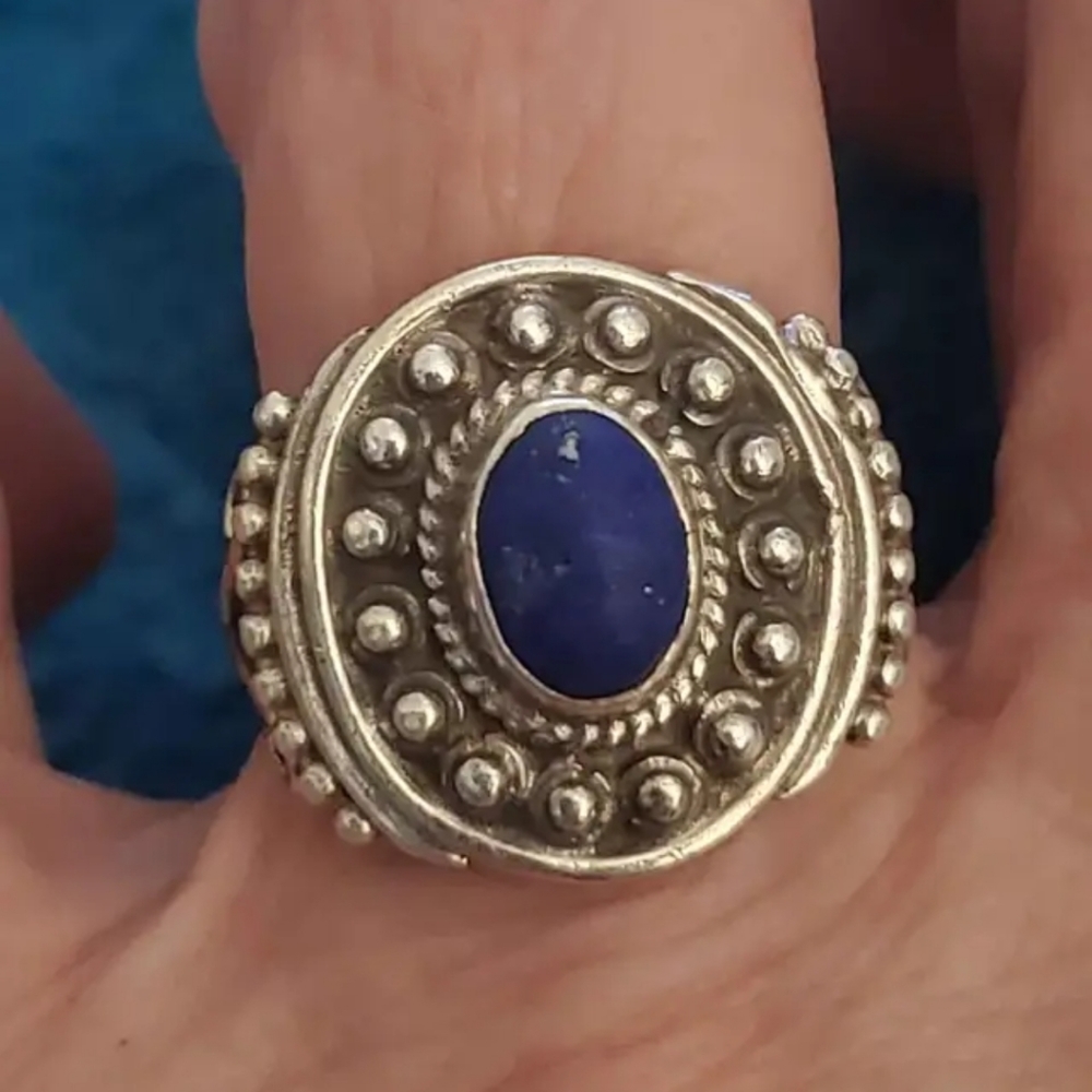 Vintage Blue Lapis 925 ss ring